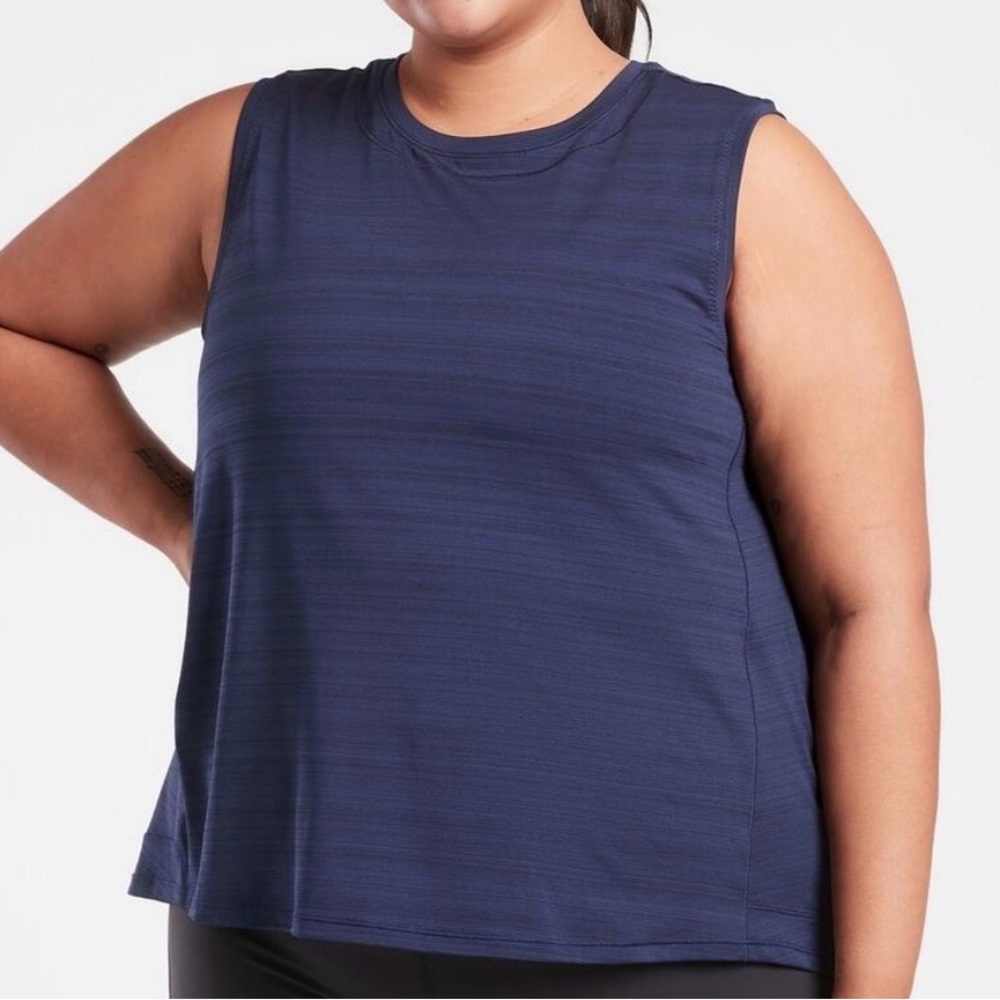Athleta Pacifica Illume UPF Relaxed Tank Top Navy Blue